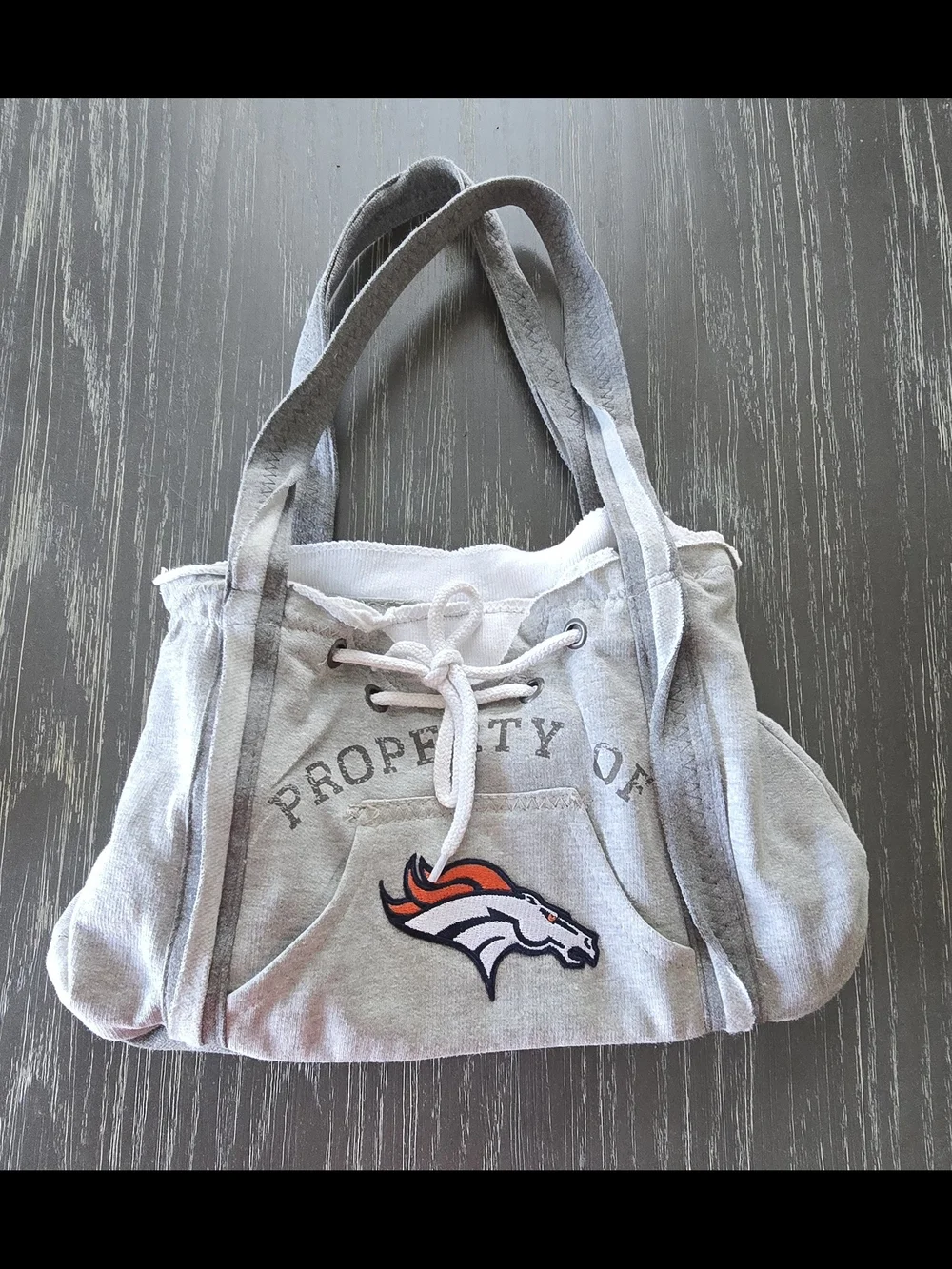 Little Earth Gray and Orange Broncos Logo Hobo Bag